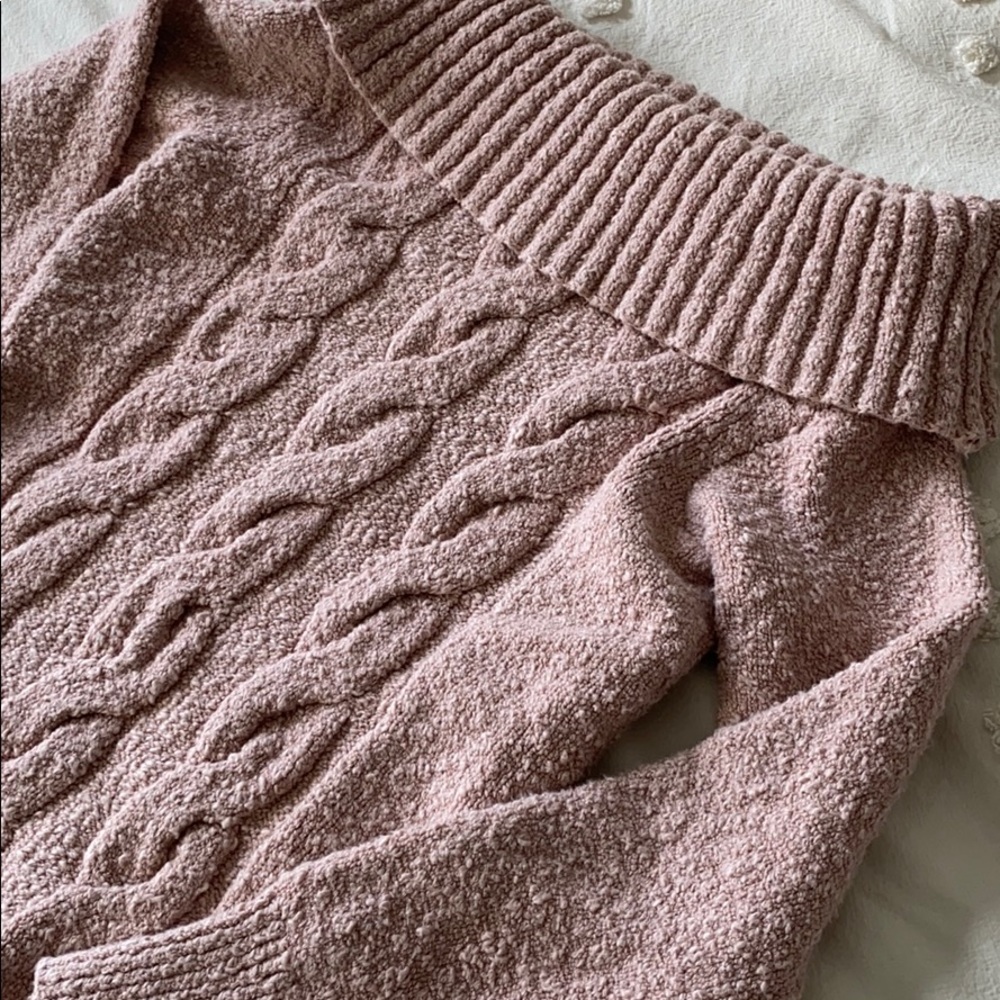Free People Pink Off The Shoulder Sweater View 2